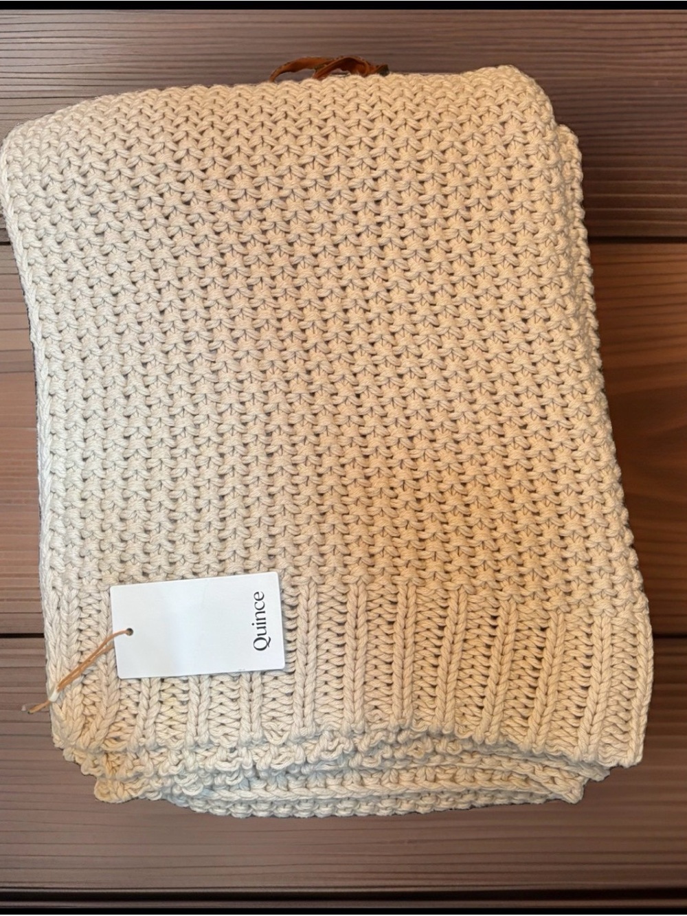 Quince Cotton Fisherman Throw - Natural